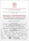 Konferencja naukowa UKSW i IPN „Wiara i patriotyzm. Msze za Ojczyznę bł. ks. Jerzego Popiełuszki. W 100-lecie odzyskania niepodległości” – Warszawa 18 października 2018