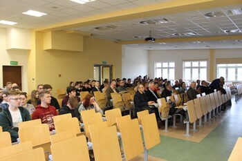 Spotkanie odbyło się w Auli Wyższej Szkoły Pedagogiki i Administracji im. Mieszka I w Nowym Tomyślu
