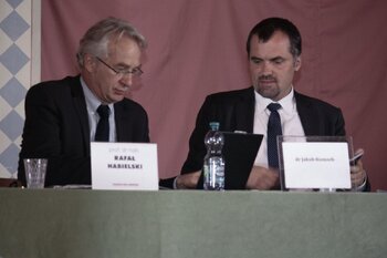 Prof. dr hab. Rafał Habielski i dr Jakub Kumoch. Międzynarodowa konferencja naukowa „Magna Res Libertas” w Rapperswilu – 22 czerwca 2018