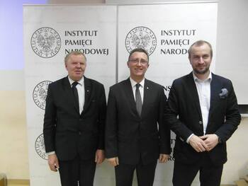 Od lewej: Paseł na Sejm RP Grzegorz Wojciechowski, dr Dariusz Rogut, dr Piotr Kilańczyk