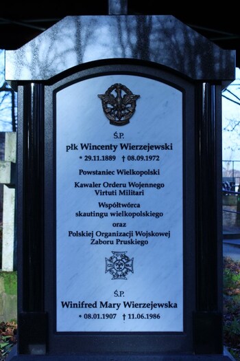 Pochówek prochów Powstańca Wielkopolskiego płk. Wincentego Wierzejewskiego i jego małżonki